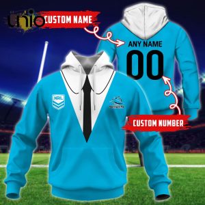 NRL Cronulla-Sutherland Sharks Custom Name Hoodie