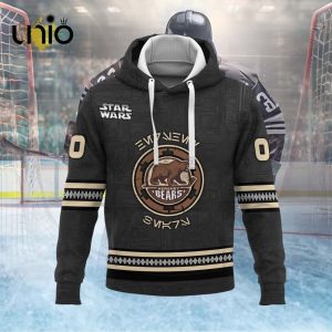 Custom Hershey Bears 2024 AHL Black Hoodie 3D