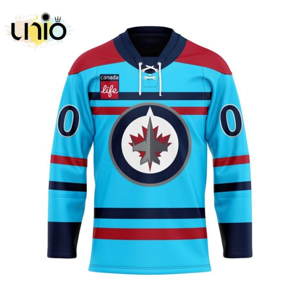 Winnipeg Jets Adidas Light Blue Anniversary Primegreen Custom Hockey Jersey