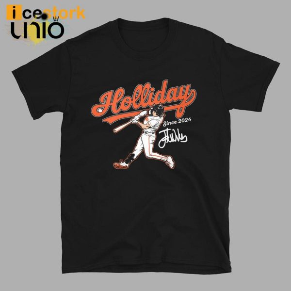 Jackson Holliday Orioles Baseball Slugger Swing T-Shirt