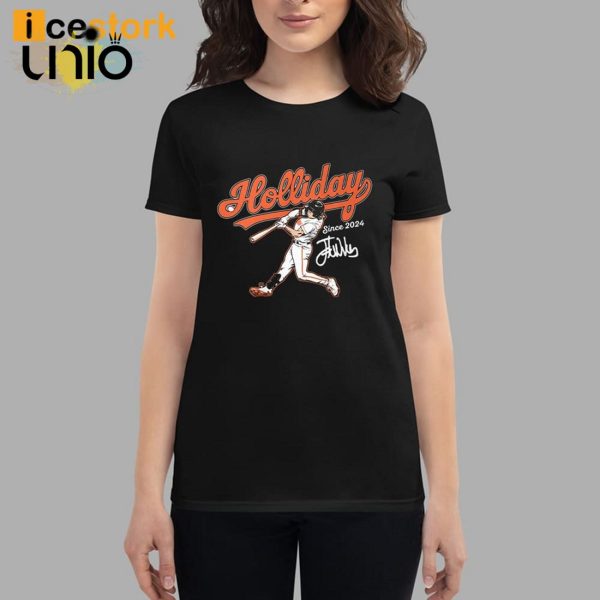 Jackson Holliday Orioles Baseball Slugger Swing T-Shirt