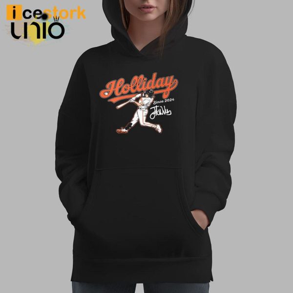 Jackson Holliday Orioles Baseball Slugger Swing T-Shirt