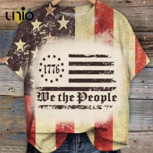 Women’s Independence Day We The People 1776 America Flag Shirt