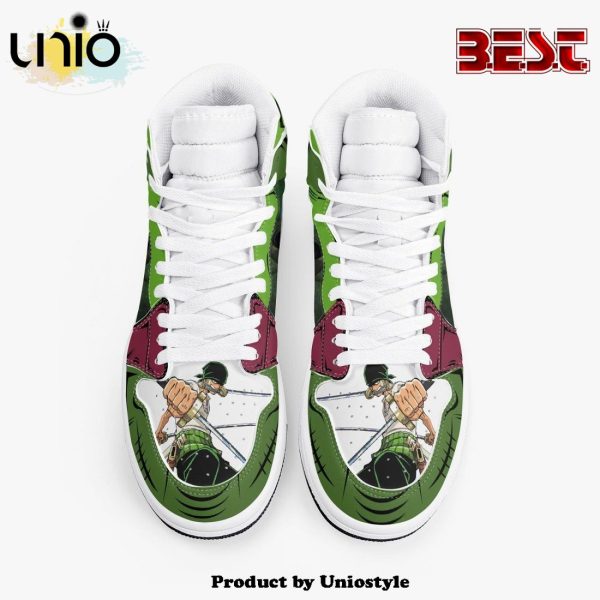 One Piece Roronoa Zoro Santoryu Three Swords AJ1 High Top Shoes