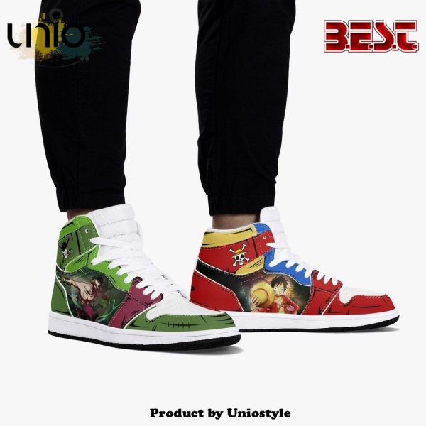 One Piece Zoro And Luffy AJ1 High Top Shoes