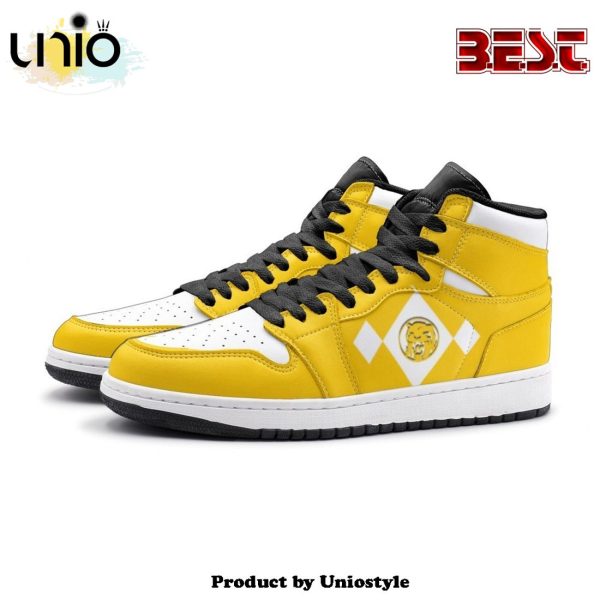 Power Rangers Yellow Air Jordan 1 High Top Shoes