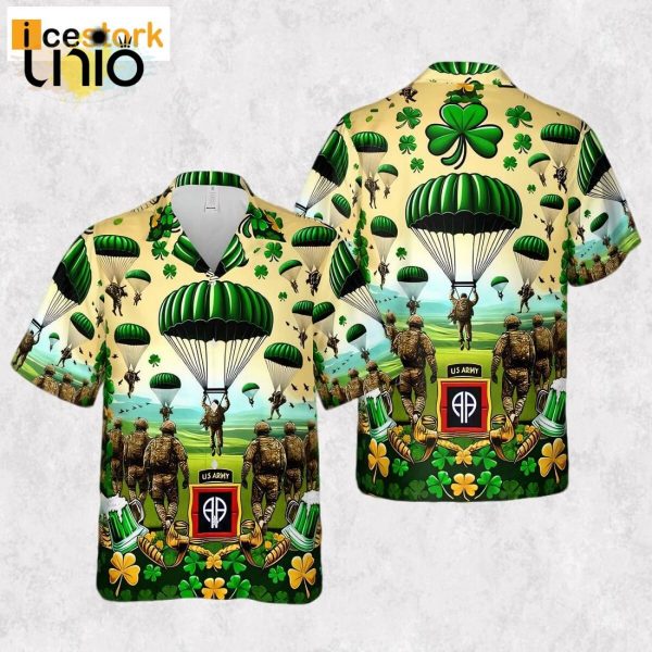 US Army 82nd Airborne Division St Patrick’s Day Hawaiian Shirt