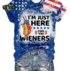 Women’s You Look Like The 4th Of July Makes Me Want A Hot Dog Real Bad Independence Day Shirt