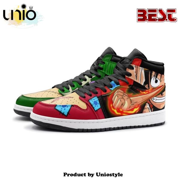 Zoro And Luffy One Piece Air Jordan 1 High Top Shoes