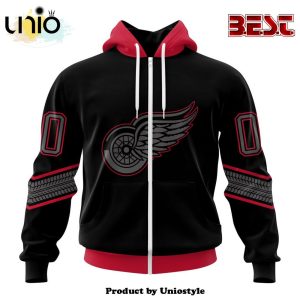 NHL Detroit Red Wings Special Blackout Hoodie Design