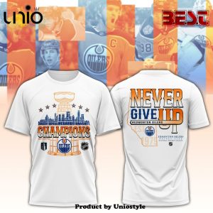 Edmonton Oilers Hockey Champions Never Give Up White T-Shirt, Jogger, Cap