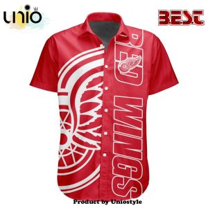 Custom NHL Detroit Red Wings Special Design Button Shirt