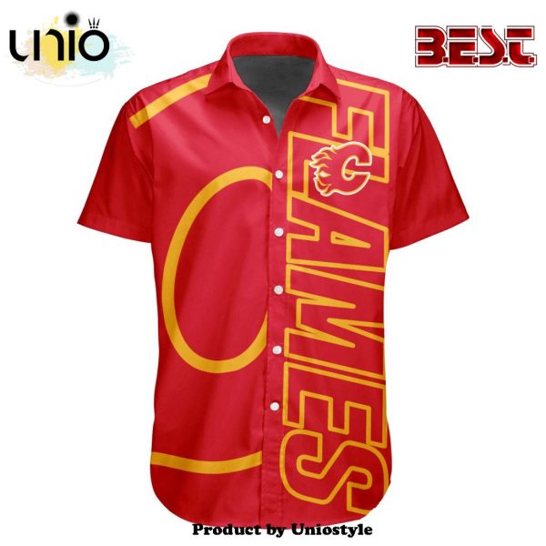 Custom NHL Calgary Flames Special Design Button Shirt