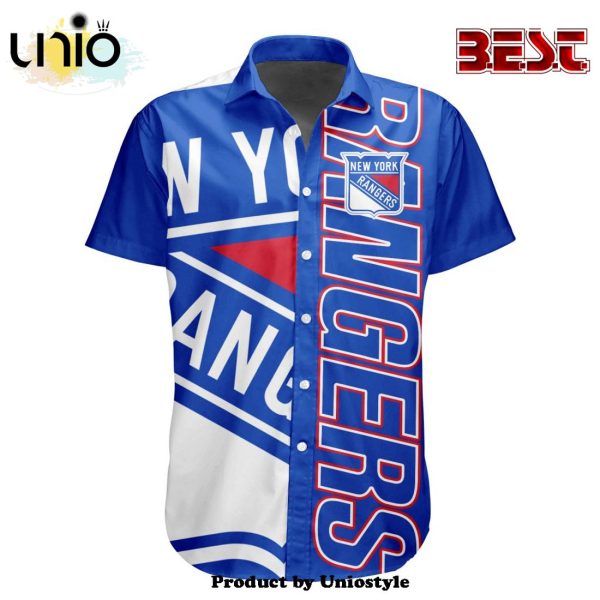 Custom NHL New York Rangers Special Design Button Shirt