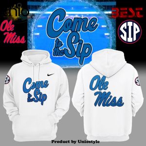 Ole Miss Rebels Come To The Ship Football White Hoodie, Jogger, Cap