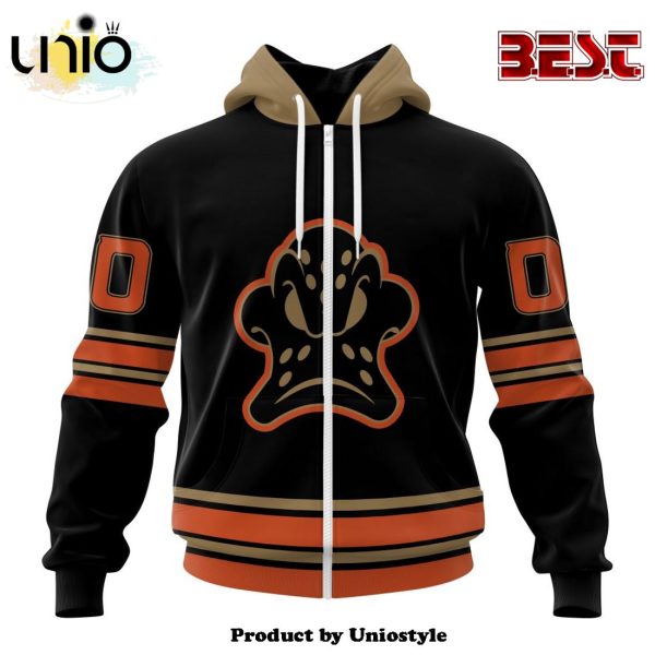 NHL Anaheim Ducks Special Blackout Hoodie Design