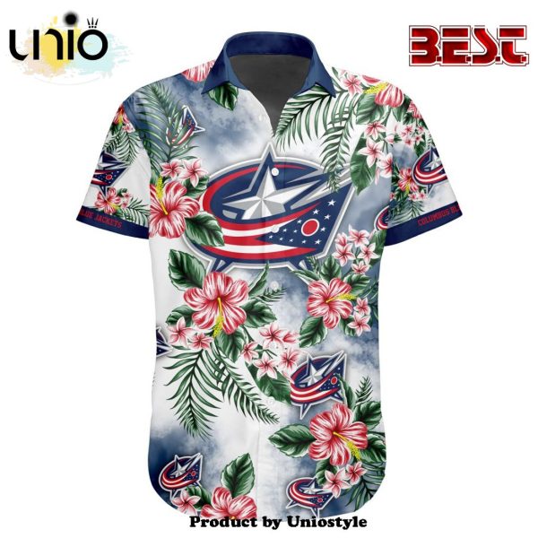 NHL Columbus Blue Jackets Premium Design Hawaiian Button Shirt