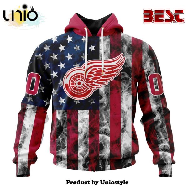 NHL Detroit Red Wings Special Design For Independence Day The Fourth Of July Hoodie