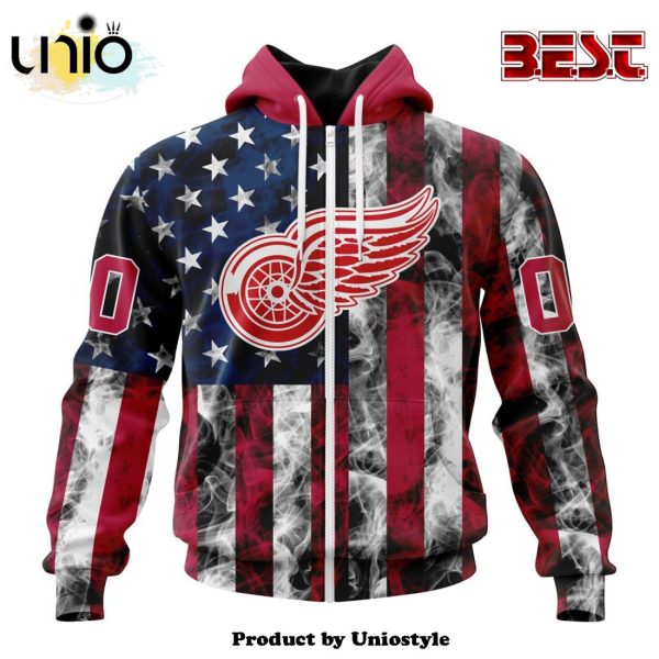 NHL Detroit Red Wings Special Design For Independence Day The Fourth Of July Hoodie