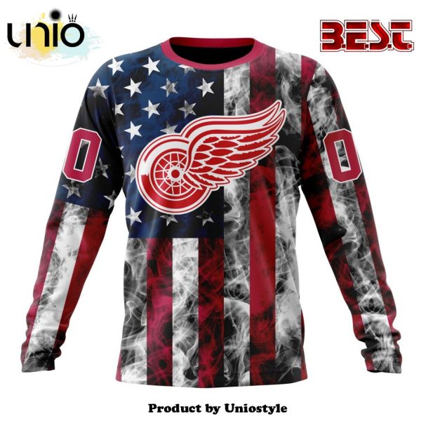 NHL Detroit Red Wings Special Design For Independence Day The Fourth Of July Hoodie