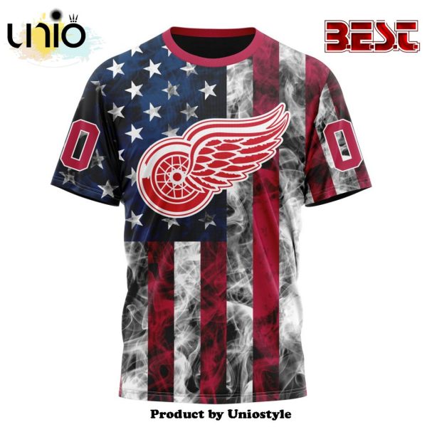 NHL Detroit Red Wings Special Design For Independence Day The Fourth Of July Hoodie