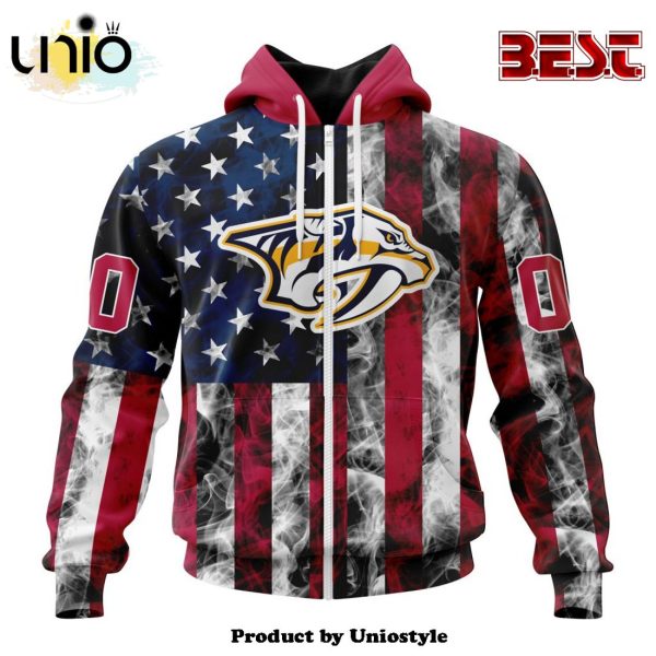 NHL Nashville Predators Special Design For Independence Day The Fourth Of July Hoodie