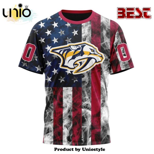 NHL Nashville Predators Special Design For Independence Day The Fourth Of July Hoodie