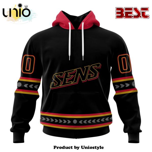 NHL Ottawa Senators Special Blackout Hoodie Design