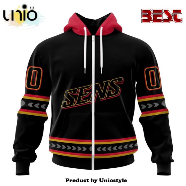 NHL Ottawa Senators Special Blackout Hoodie Design