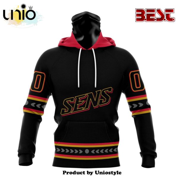 NHL Ottawa Senators Special Blackout Hoodie Design