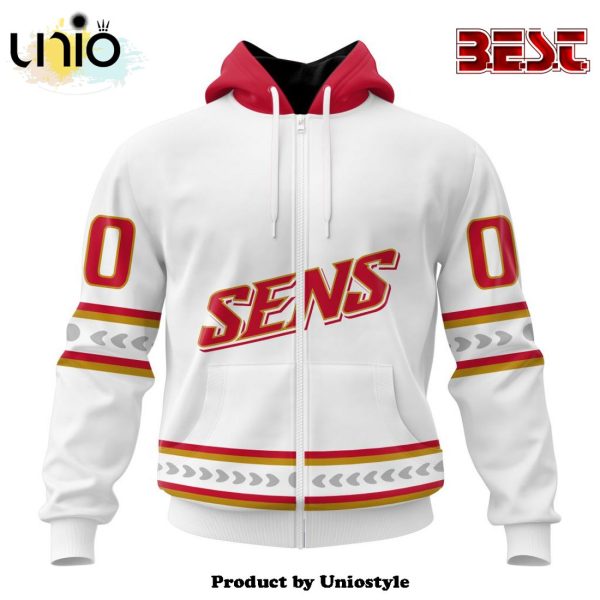 NHL Ottawa Senators Special Whiteout Hoodie Design