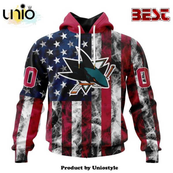 NHL San Jose Sharks Special Design For Independence Day The Fourth Of July Hoodie