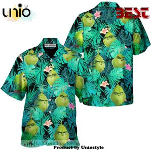 Grinch Tropical Floral Hawaiian Shirt For Kids, Adult