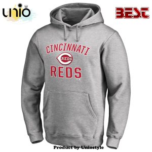 Men’s Cincinnati Reds Ash Victory Arch Pullover Unisex Hoodie