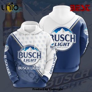 Beer Hoodie Busch Light Logo Pattern White Blue Hoodie