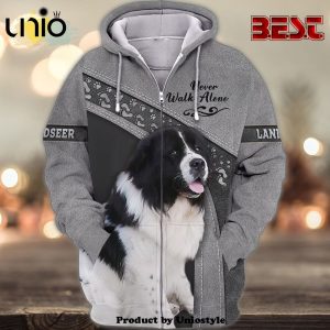 Landseer Grey Love Never Walk Alone 3D Full Print Hoodie