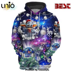 Christmas Star Wars Christmas Tree Yellow Stunning Night Hoodie