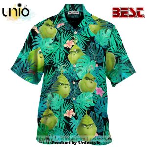 Grinch Tropical Floral Hawaiian Shirt For Kids, Adult