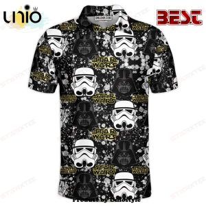 Star Wars Pattern Black and White Gift For Fans Polo