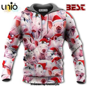 Christmas Piggies Funny Xmas Is Coming Art Style Hoodie