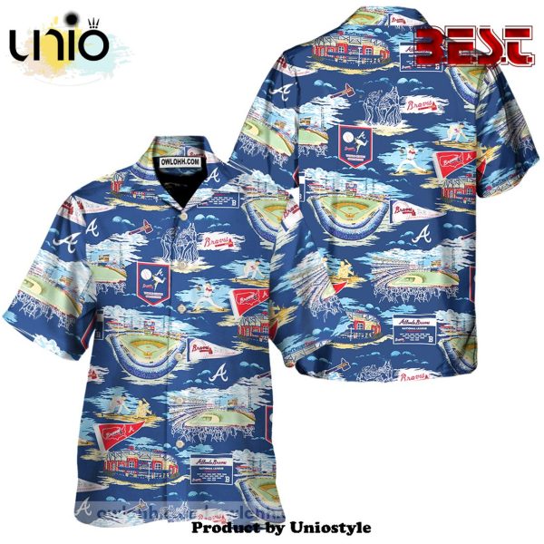 Atlanta Braves Scenic Hawaiian Shirt For Kids, Adult