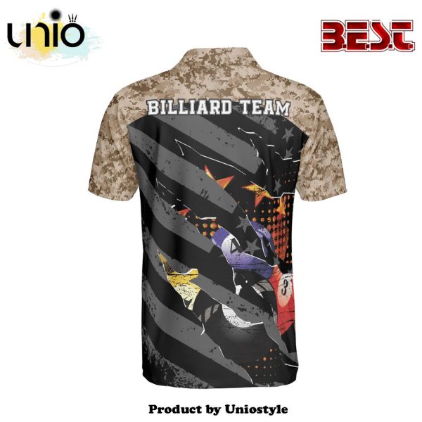 Billiard Black Camouflage Polo For Men