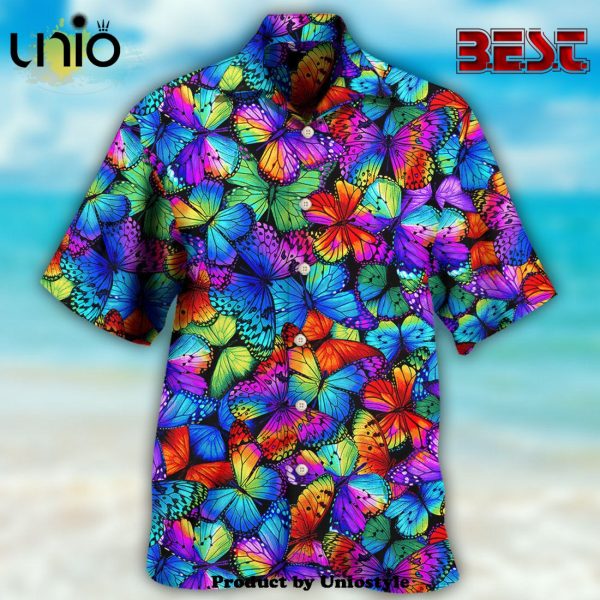 Butterfly Multi Bright Butterflies Hawaiian Shirt For Kids, Adult