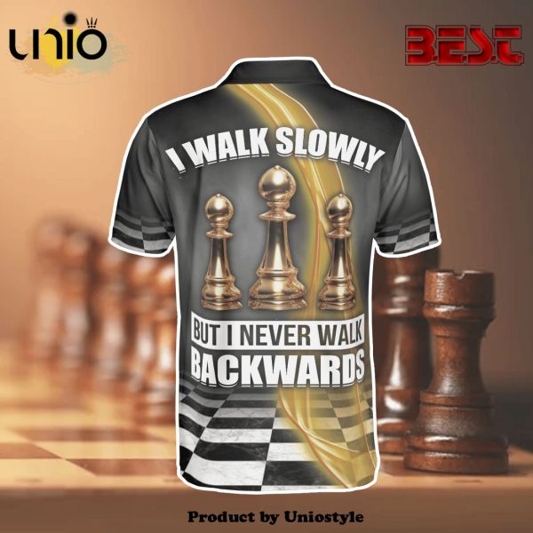 Chess Never Walk Backward Polo For Men