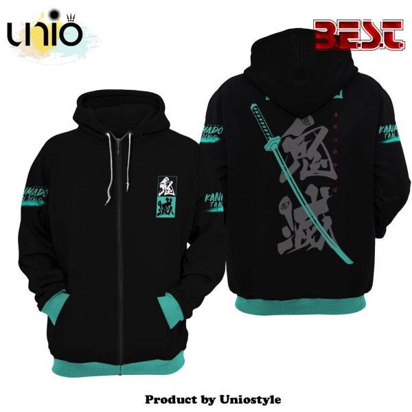 Demon Slayer Tanjiro Kamado Sword Green Black Hoodie