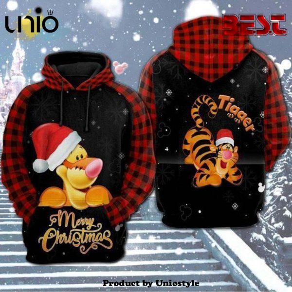 DN Christmas Tigger Merry Christmas Black Hoodie