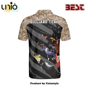 Billiard Black Camouflage Polo For Men