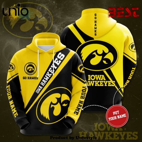 Personalized Iowa Hawkeyes No853 Custom Pullover Hoodie