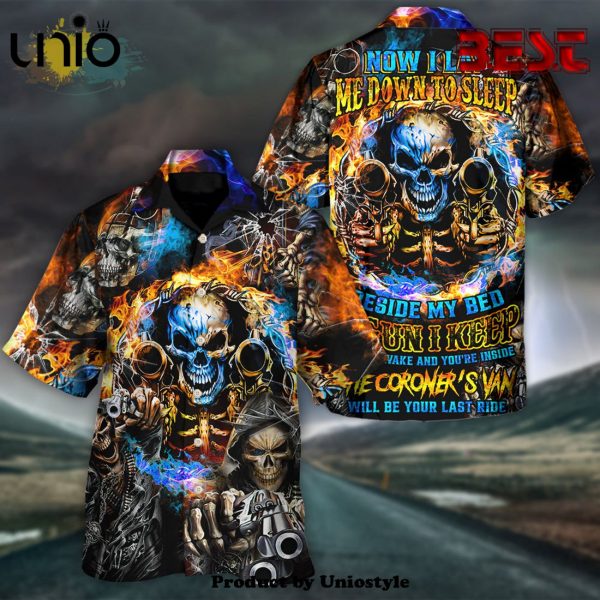 Skull Now I Lay Me Down To Sleep Beside My Bed Hawaiian Shirt For Kids, Adult