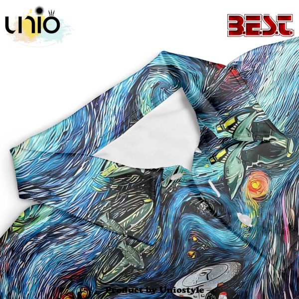 Star Trek Starry Night Fantaxy Ships Polo